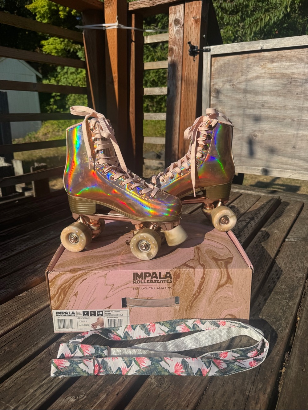 Impala Women’s Holographic Lace-Up Roller Boots - Pink